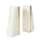 6&#x22; White Geometric Marble Bookends with Brass Inlay, 2ct.